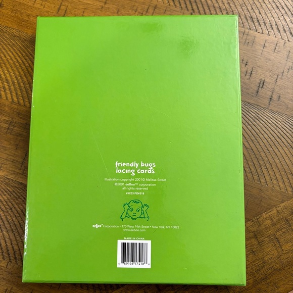 eeBoo lacing cards Friendly Bugs, discontinued, Y2K. 5 bright cards and laces. - Picture 11 of 11